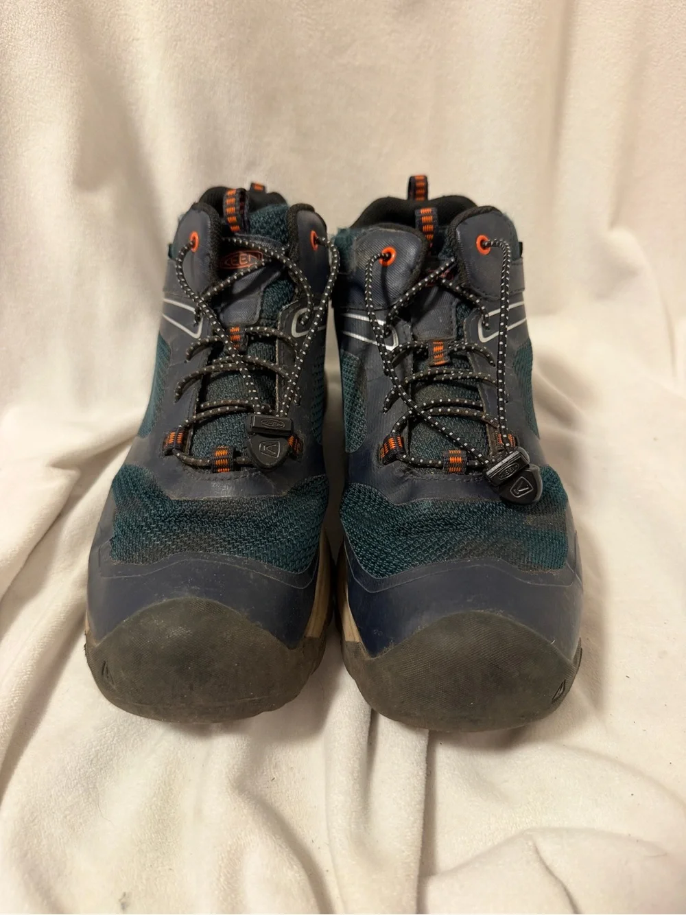 Keen Kids Wanduro Navy and Teal Mid-Top Hiking Boots size 3